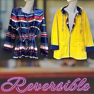Reversible Anorak Hooded Rain Jacket NWOT